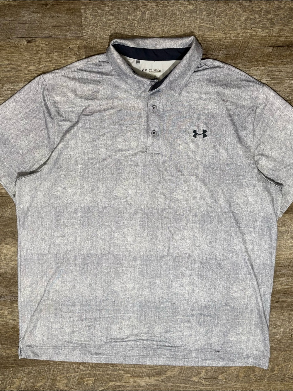Under Armour Golf Polo Shirt Men's 2XL Gray Heatgear Performance
